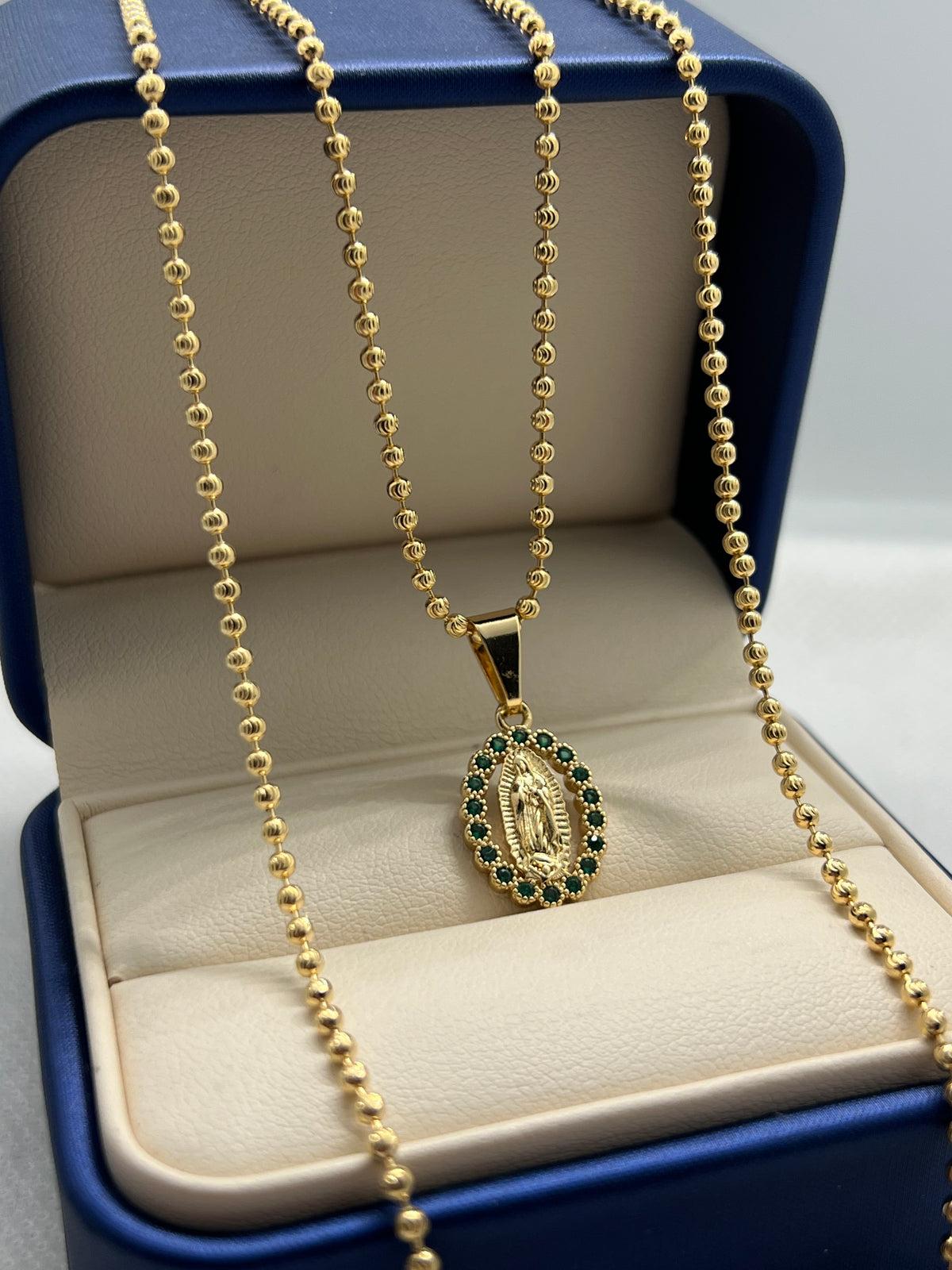 CADENA MILITAR DIAMANTADA DE 60CM+ DIJE VIREN CIRCONADA