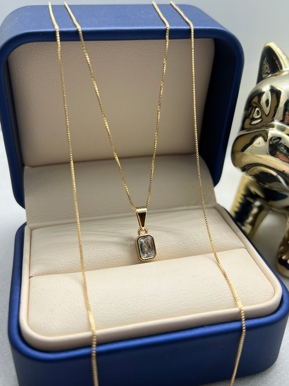CADENA VENECIANA DE 45CM + DIJE CUARZO