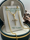 CADENA MILITAR + DIJE CRUZ