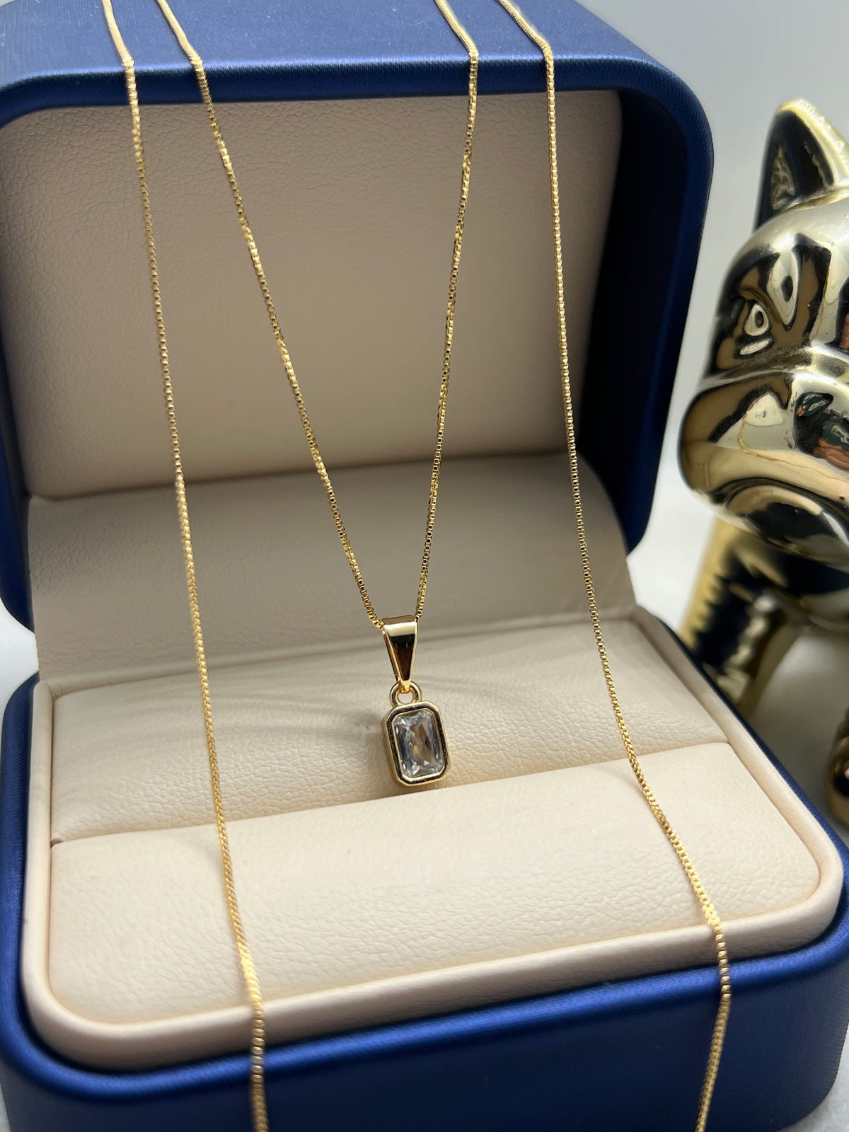 CADENA VENECIANA DE 45CM + DIJE CUARZO